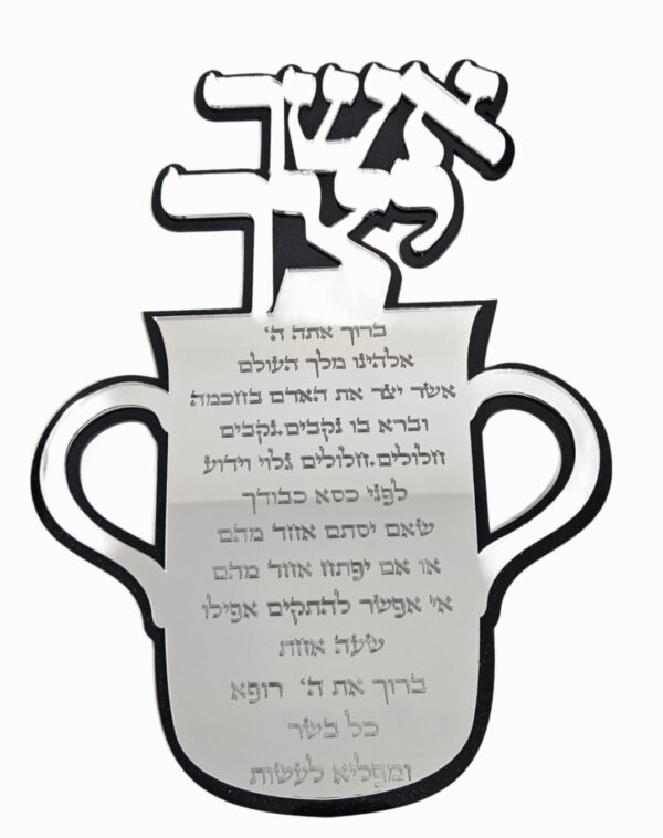 ברכת אשר יצר לתליה כסוף גב שחור